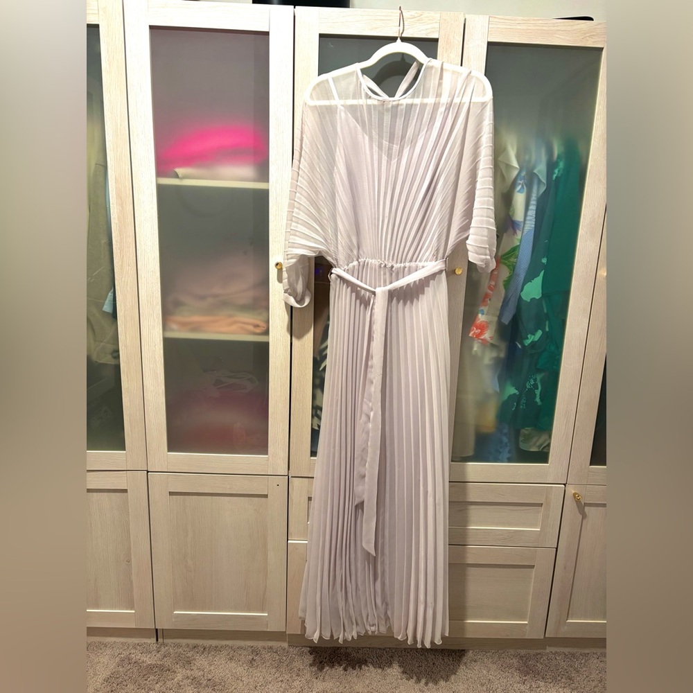 ASOS Petite White Pleated Maxi Dress